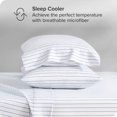 thumbnail image 3 of Bare Home Ultra-Soft Sheet Set - Premium 1800 Collection - Deep Pockets - 5-Pieces - Split King, Pinstripe - White/Marine, 3 of 7