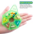 thumbnail image 3 of Pack of 2 Pill Case Tablets Organizing Container 7 Grids Storage Daily Pills Tablet Candy Dispenser Portable Household Travel Camp Organizer Box Green, 3 of 8
