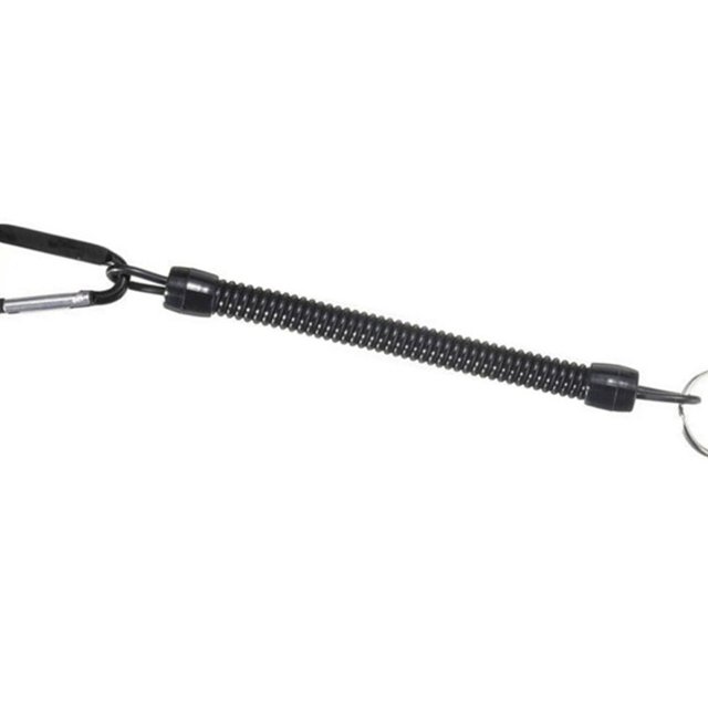 Fishing Retractable Lanyard Plastic Accessory Coiled Tether with Carabiner Fishing Safety Rope Tool