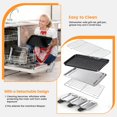 thumbnail image 3 of 2 in 1 Electric Indoor Grill 1700W - YOHAWJAN Black Smokeless Indoor Grill Pan with Grilling Net & Non-Stick Removable Griddle Pl, 3 of 7