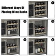 thumbnail image 4 of Twister.CK 5 Tier Wine Bar Cabinet with LED Light, Bar Cabinet with Detachable Wine Rack and Glass Holder, Storage Space for Kitchen Living Room Bar, Gray, 4 of 8