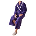 thumbnail image 1 of FhsagQ Pajamas Pajamas for Men Open Front Mens Fuzzy Robe Mid Length Bathrobe Belted Soft Bath Robes Kimono Robe with Pockets Fall Winter Spa Robes Mens Pajamas Sleepwear Super Fit Purple M, 1 of 3