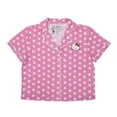 thumbnail image 4 of Women's Hello Kitty Pink  Button-Up Shirt & Shorts Sleep Set - Online Exclusive, 4 of 7