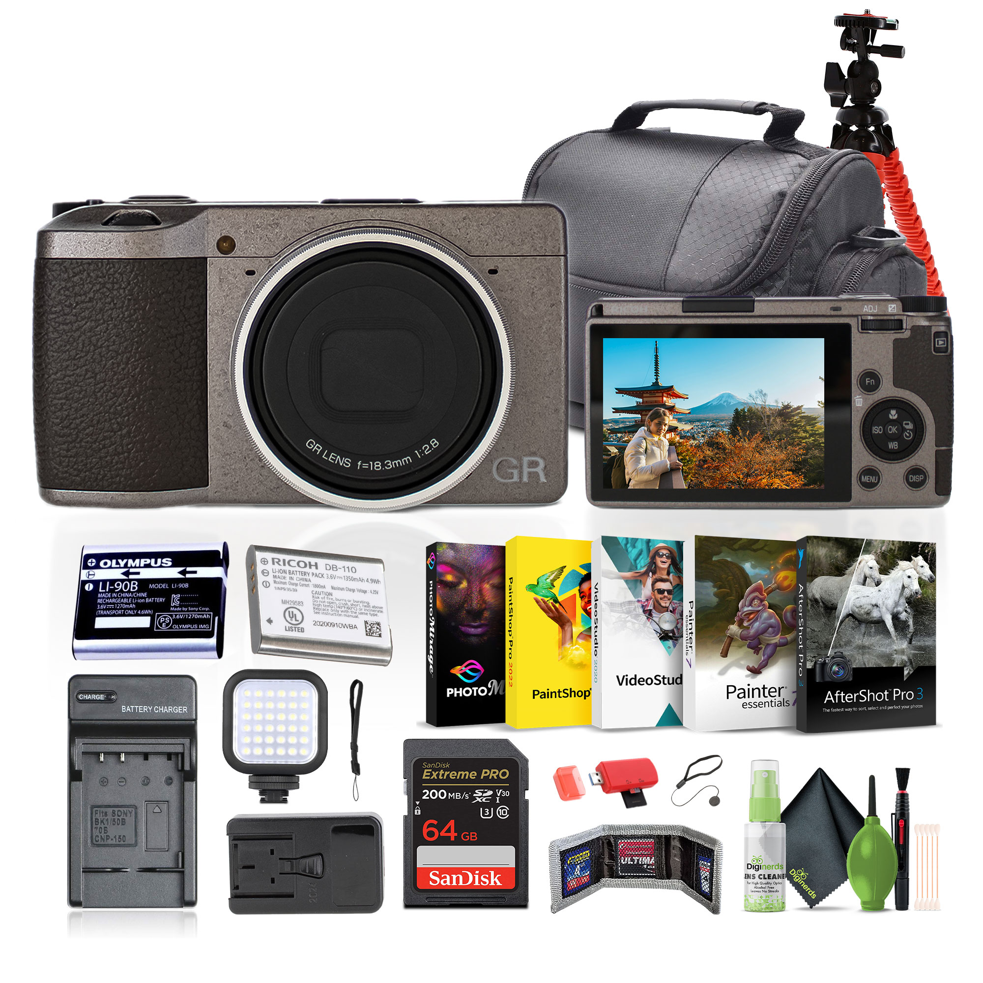 Ricoh GR III Diary Edition Appareil Photo Numérique Compact Portable + Carte Mémoire 64 Go + Plus