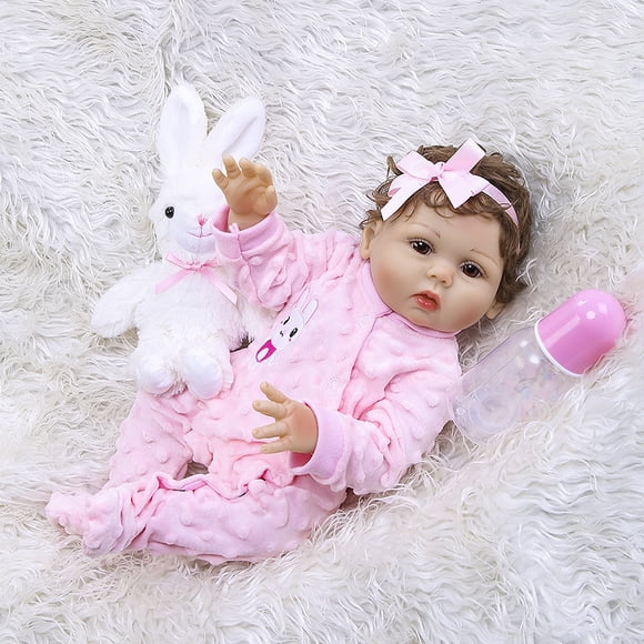 Realistic Reborn Baby Dolls Girls Soft Vinyl Silicone Baby Doll 18.5 Inches Baby Reborn Dolls Handmade Real Baby Doll Alive Eyes Opened