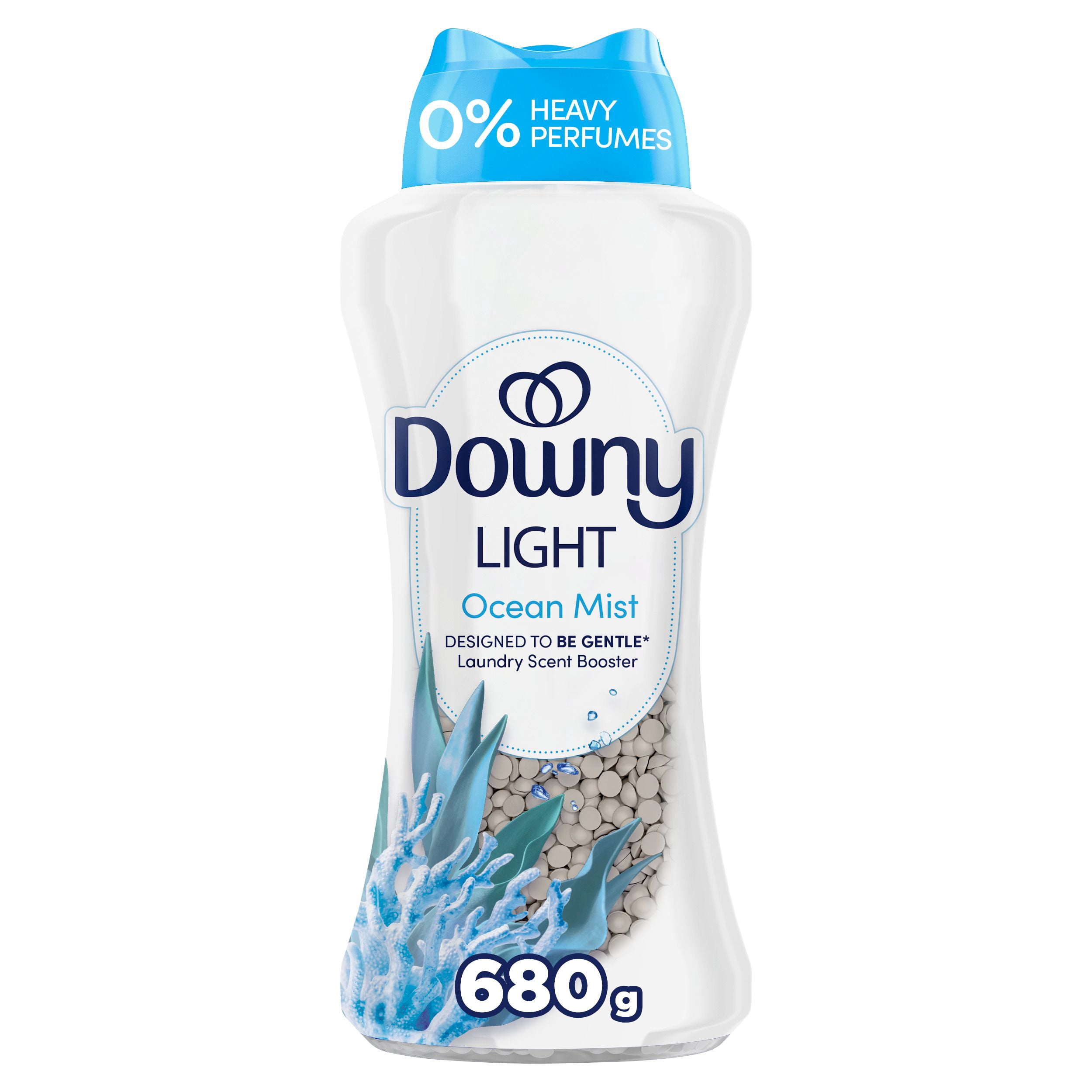 Perles rehausse-parfum pour lessive Downy Léger, parfum Brume océanique, perles pour les tissus pour la lessive, conçues pour être douces avec une légère bouffée de parfum, sans parfums prononcés