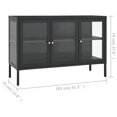 thumbnail image 4 of vidaXL Buffet Anthracite 105x35x70 cm Acier et Verre, 4 of 5