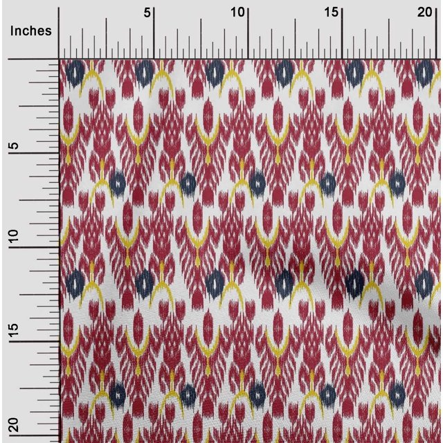 oneOone Cotton Cambric Fabric Tree Style Ikat Print Fabric By Yard 56 Inch Wide