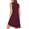 thumbnail image 4 of Pyjama pour Femmes Zeophrasy Femmes Imprimé avec Poches Chemises de Nuit Sans Manches Vêtements de Nuit devant Plissé Nuisette Col Rond Robe de Nuit Clearacne Moins de 5, 4 of 7