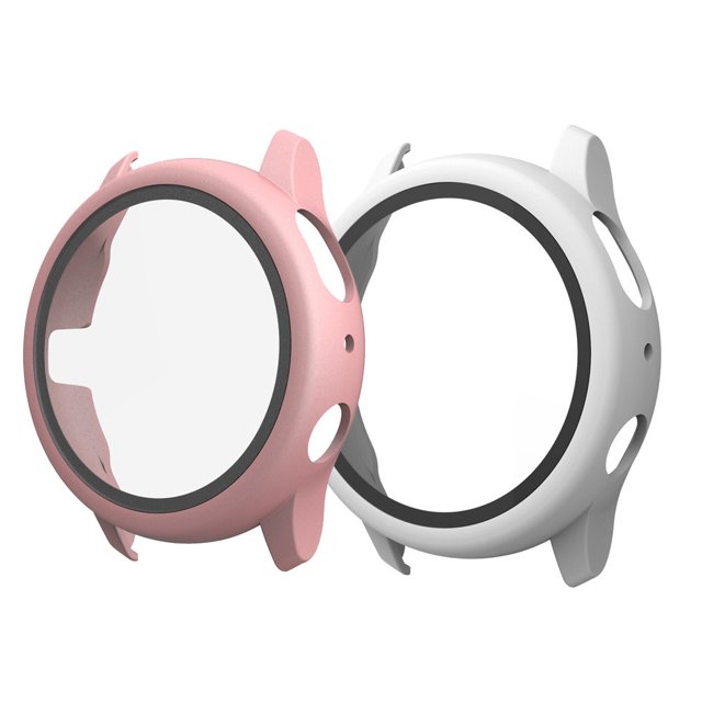 2 Pack Glass+Case Compatible with Samsung Galaxy watch Active 2 40mm 44mm All-Around cover bumper+Screen Protector Galaxy watch active 2 (Ultra-Thin, Anti-Scratch)