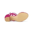 thumbnail image 3 of BLISSFUL STEP Women's Open Toe Lace up Sandals Mid Block Heels Sandals Hot Pink 9, 3 of 8