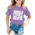 thumbnail image 1 of Girls Softball under Shirts Ruffle Girl Clothes Children's Casual Letter Pattern Print Multicolor Round Neck Short Sleeves, 1 of 4