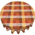 thumbnail image 2 of Nappe de l\'Action de Grâce Orange Citrouille à Carreaux Nappe Lavable d'Automne Ronde Nappe 60 Pouces Nappe Réutilisable pour Fête des Fêtes Souper Décoration de Table de Salle à Manger, 2 of 6