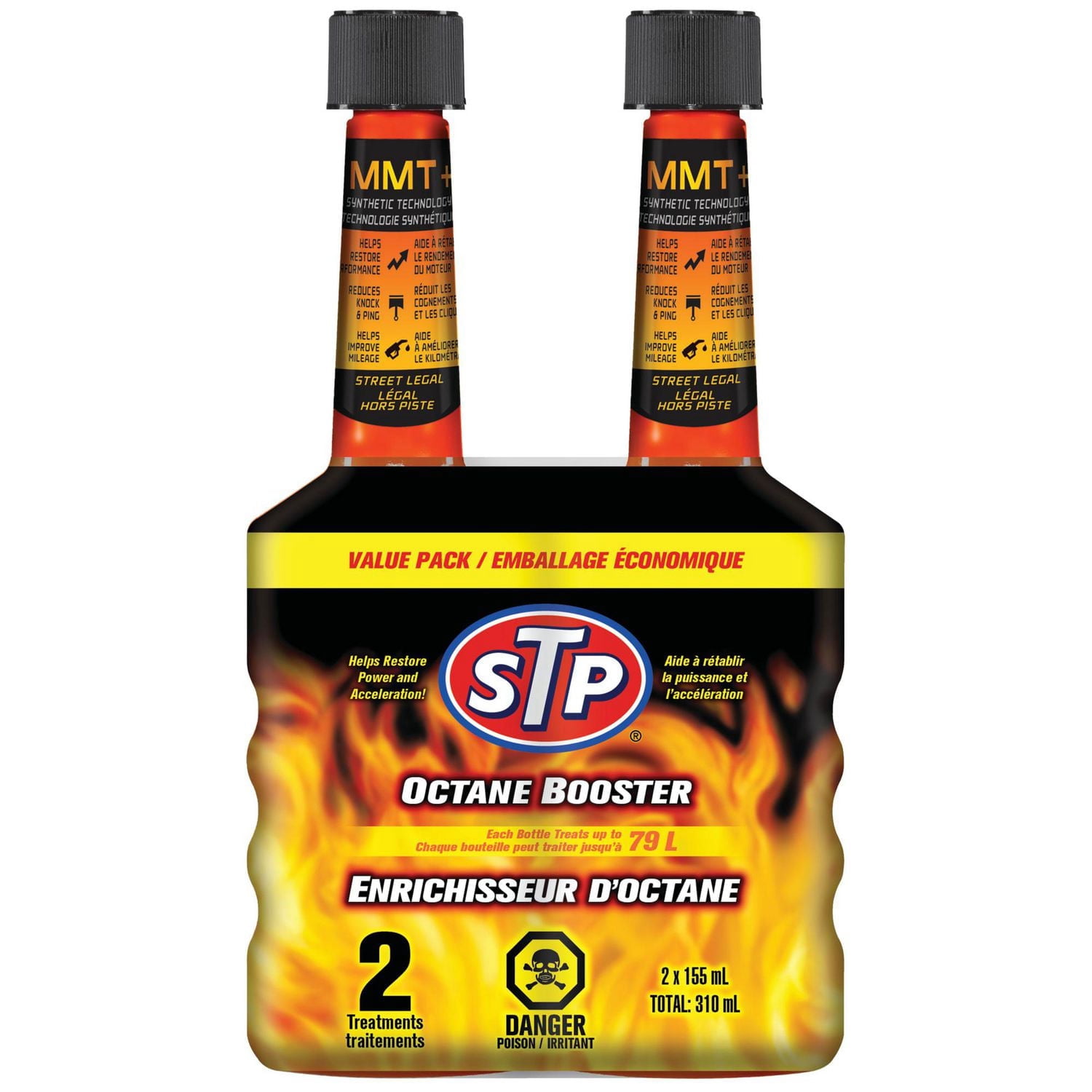 STP Octane Booster Fuel Additive for Gasoline Engines, 5.25 fl oz (2 Pack)
