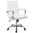 thumbnail image 1 of Mid-Back Black Leather Executive Swivel Chair with Chrome Base and Arms, 1 of 9