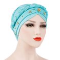 thumbnail image 1 of MesaSe Cap  Women Solid Color Braid Beads Decoration Hat Soft Head Scarf Cap Headwrap, 1 of 6
