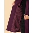 thumbnail image 5 of INSPIRE CHIC Women's Winter Overcoat Stand Collar Single Breasted Mid-thigh Long Coat Purplish Red XL, 5 of 5
