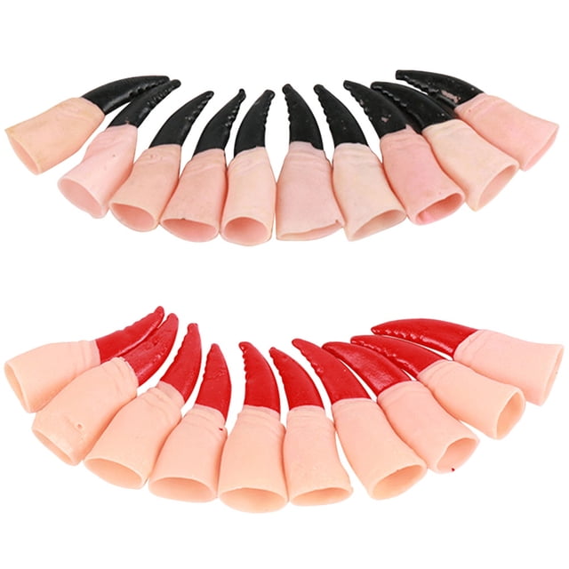 FRCOLOR Doigt de Sorcière 20 Pcs Faux Doigts Décoratifs Multi-Fonctions Pros Halloween Réutilisables Doigts Halloween, 2.36"X0.79"X0.39 Pouces