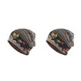 thumbnail image 4 of kurtrusly Tuque Bonnet Hijab Pré-Noué Foulard Turban Coloré Bandeau Réglable Protection des Oreilles Bandeau Accessoires Bonnet Noir floral 2 Ensembles, 4 of 6