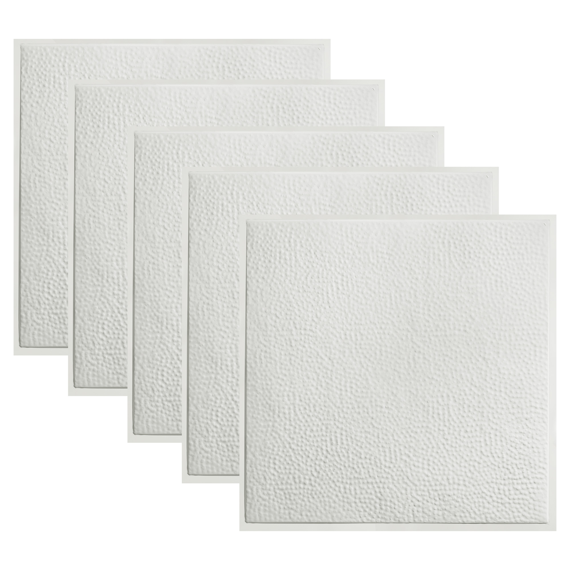 Great Lakes Tin Matte White Tin Ceiling Tiles 2ft x 2ft 5 Pack