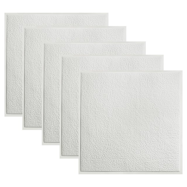 Great Lakes Tin Matte White Tin Ceiling Tiles 2ft x 2ft 5 Pack