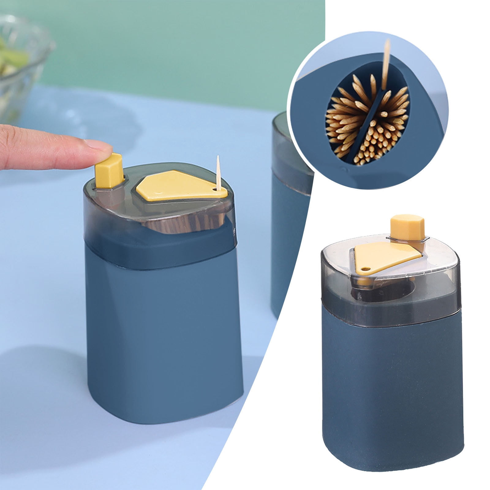 Toothpick Home Automatic Toothpick Glass Food Storage Containers with Dividers Kitchen Containers Storage Set Food Prep Vacuum Seal Containers for Food Kitchen Bowls with Lids Set