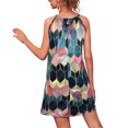 thumbnail image 4 of Langgg Robe Courte Décontractée Imprimée Sans Manches Esthétique Élégante Mignonne Robe de Plage Vacances Club Vêtements d'Été Géométrique m, 4 of 6