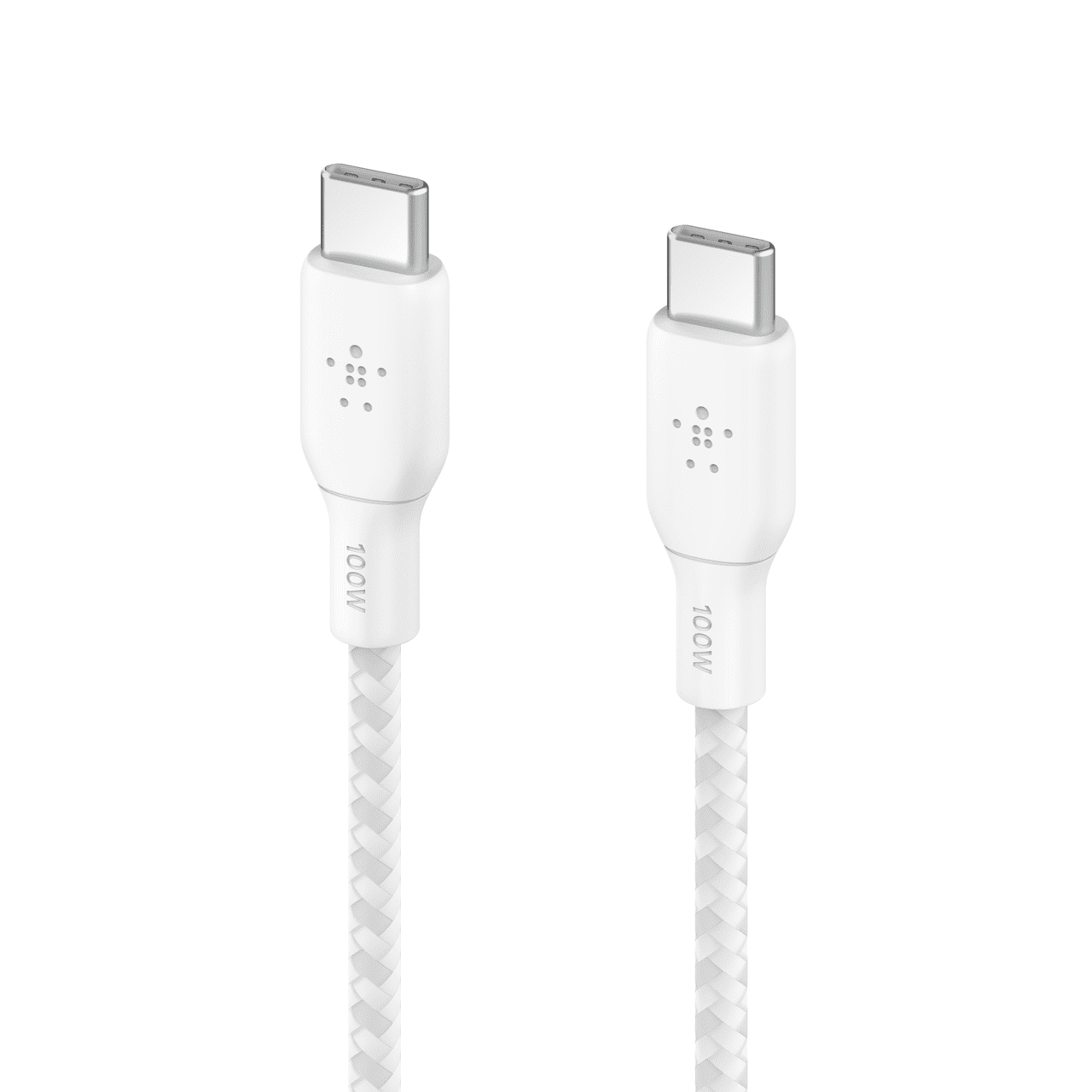 Belkin USB-C to USB-C Cable, BoostCharge Braided Power Cable (3M/9.8ft), Fast Charging Cable w/ 100W Power Delivery, USB-IF Certified for iPhone 16, MacBook, Chromebook, Galaxy & More - White