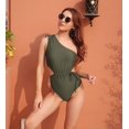 thumbnail image 3 of BeautyIn Womens Cut Out One Piece Swimsuits One Shoulder Padded Monokini Swimwear, 3 of 7