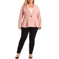 thumbnail image 2 of Agnes Orinda Women's Plus Size Blazer Button Notch Panel Ruffle Peplum Blazers 3X Light Pink, 2 of 6