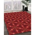 thumbnail image 3 of Ahgly Company Tapis d'Intérieur Ronds Transitionnels Rouges Lavables à la Machine, 3 Pieds Rond, 3 of 7