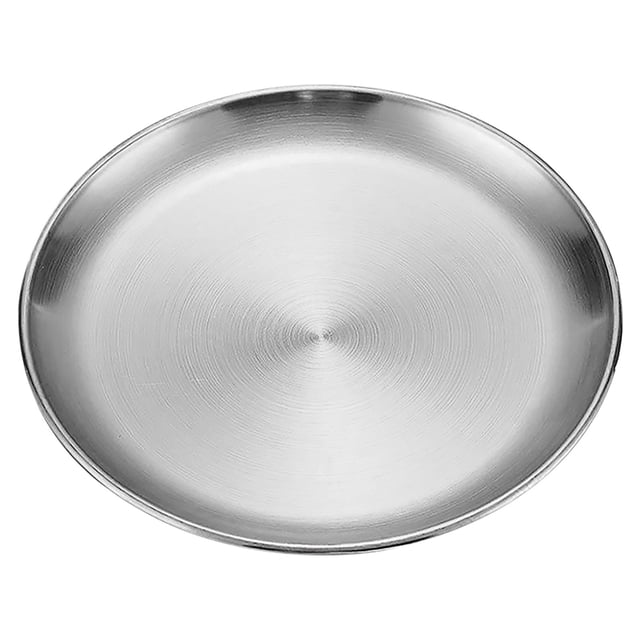XYAIYT Assiettes Polyvalentes Durables en Acier Inoxydable pour la Maison et le Restaurant, Conviennent aux Pâtes, aux Accompagnements, au Steak, Fini Mat, Rangement Facile, Ensemble d'Assiettes de Cuisine et de Salle à Manger Multi-Usage