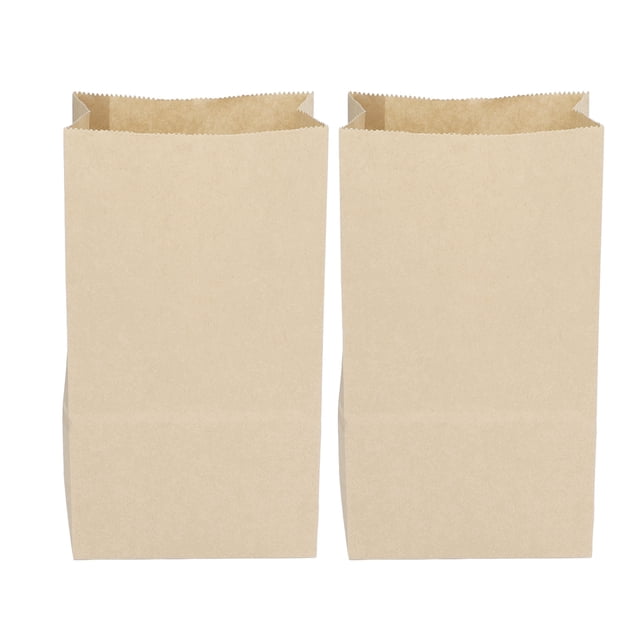 Kraft Paper Bag, 100 Pcs Disposable Microwave Safe Food Paper Bag Environmental Friendly For Burgers