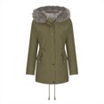 thumbnail image 3 of zanvin Cadeau en Liquidation pour Elle, Nouvelle Parka pour Femmes Mi-Longue à Capuche Chaude d'Hiver en Peluche Décontractée Confortable Veste en Coton, Vert Armée, m, 3 of 5