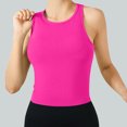 thumbnail image 4 of Ltctricy Women's Crop Tank Tops with Built in Bra Ribbed Knit Crew Neck Racerback Slim Sleeveless Workout Tops Athletic Yoga Shirts, 4 of 7