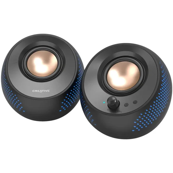 Creative Pebble X 2.0 USB-Powered RGB Desktop Speakers with Far-Field Drivers and Passive Radiators, 51MF1715AA000 - Modern Design, Enhanced Audio Clarity, Compact Size for PCs and Laptops