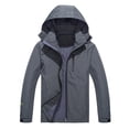 thumbnail image 1 of Dvkptbk Men Outdoor Hiking Jacket Water Windproof Jacket Solid Color Jacket Raincoat Lightweight Jacket Plus Size Coat Hooded Sports Jacket, 1 of 4