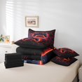 thumbnail image 4 of Erosebridal Teens Video Game Bedding Sets Full Size, Gradient Red Honeycomb Bed Sheets Set, Reversible 7-Piece, 4 of 5