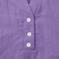 thumbnail image 3 of Babysbule Manches 3/4 pour Haut d'Été pour Femmes Col Rond T-Shirt Ample Mode Tunique à Boutons 2025, 3 of 8