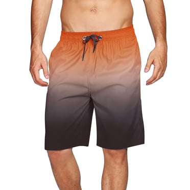 Ketyyh-chn99 Men Swim Trunks Board Shorts Swimwear Athletic Slim Fit Swim Shorts Swim Trunks Mens Bathing Suits with Mesh Lining Orange,2XL