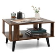 thumbnail image 1 of Costway Table Basse Rétro Mi-Siècle Table Basse avec Rangement Étagère Ouverte Salon, 1 of 10