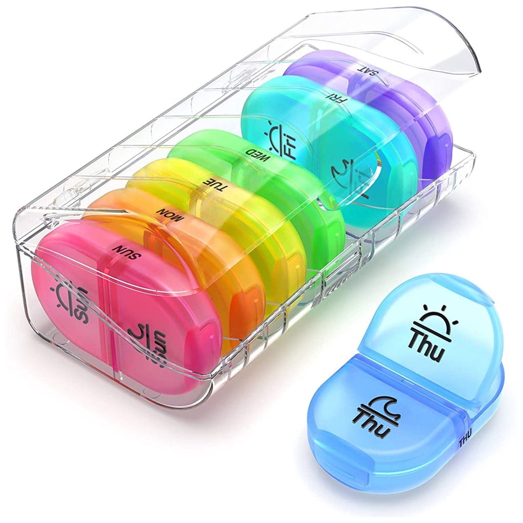 Wweixi 7 Days Pill Organizer Pills Box Medical Organizers Dispenser for Adult