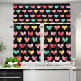 thumbnail image 4 of Valentine''s Day Kitchen Curtain Valance and 36" Tiers Set of 3 Soft Color Heart Cafe Curtains with Rod Pocket Blackout Drape Window Set for Home Window Decorations, 4 of 5