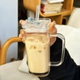 thumbnail image 4 of Tasse d'Eau en Verre avec Poignée, Couvercle et Paille Réutilisable, Tasse à Boisson en Verre Trempé Transparent Sans Plomb, 250 ml, 4 of 7