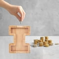 thumbnail image 5 of WRKEKC Clearance Personalized Wooden Name Money Box Wooden Deposit Box Twenty Six English Letters, 5 of 5