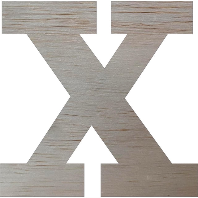 Wooden Block Letters, Unfinished 4'' Rockwell X, Craft