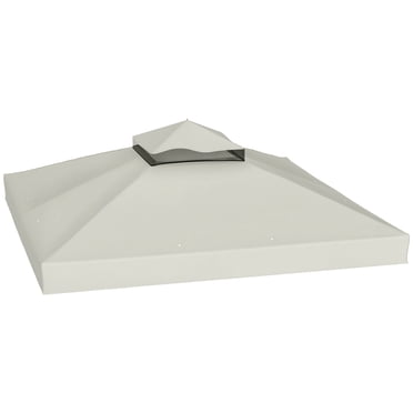 Toile de Rechange pour Pavillon à Deux Niveaux 10 Pieds x 10 Pieds, UPF30+, Gris Pâle