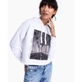 thumbnail image 3 of Calvin Klein Jeans Womens Studded Graphic Hoodie (White, L), 3 of 3