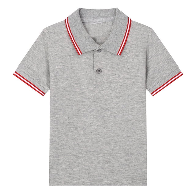 Polos pour Garçons Chemises Unies Chemises d'Uniforme pour Garçons Chemises à Col pour Enfants Garçons Polo à Manches Courtes Garçons 5-6 Ans Mode Garçons