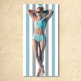 thumbnail image 2 of Popular Home Essentials, Cotton Oversized Beach Towel Large 70 X 35 Inch Pool Towel Rose Red Striped Swimming Cabana Towel Water Absorbent Quick Drying Towel Swimming Towel, 2 of 9